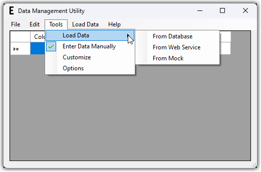 UI with nested menu with choices displayed