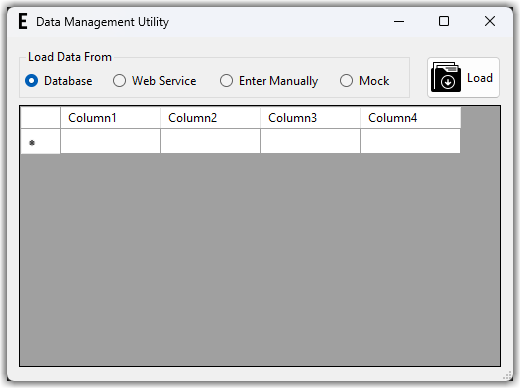 UI with four radio buttons and a button